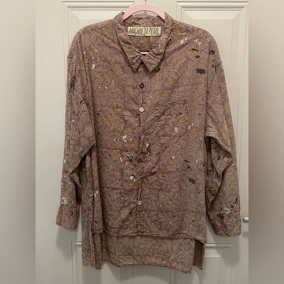 Magnolia Pearl Tops - Magnolia Pearl Block-print Addison Shirt